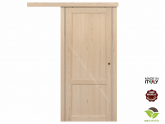 Porta per Interni in legno massello di Pino scorrevole esterno muro - Mod. Minerva
