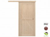 Porta per Interni in legno massello di Pino scorrevole esterno muro - Mod. Afrodite