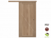 Porta per Interni in legno massello di Rovere scorrevole esterno muro - Mod. Diana