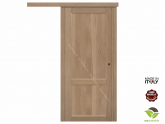 Porta per Interni in legno massello di Rovere scorrevole esterno muro - Mod. Minerva